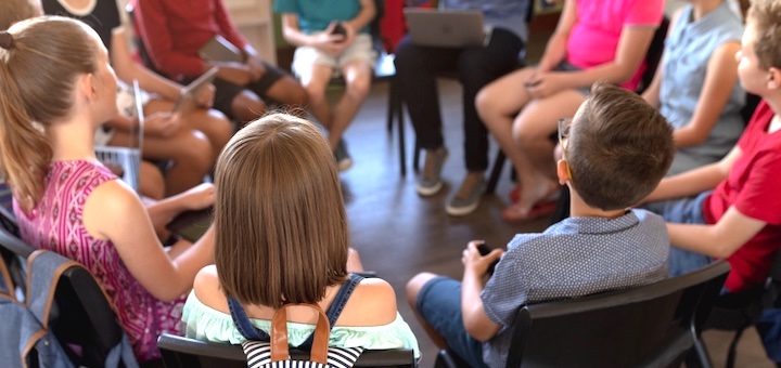 Diverse students in a Harkness discussion circle