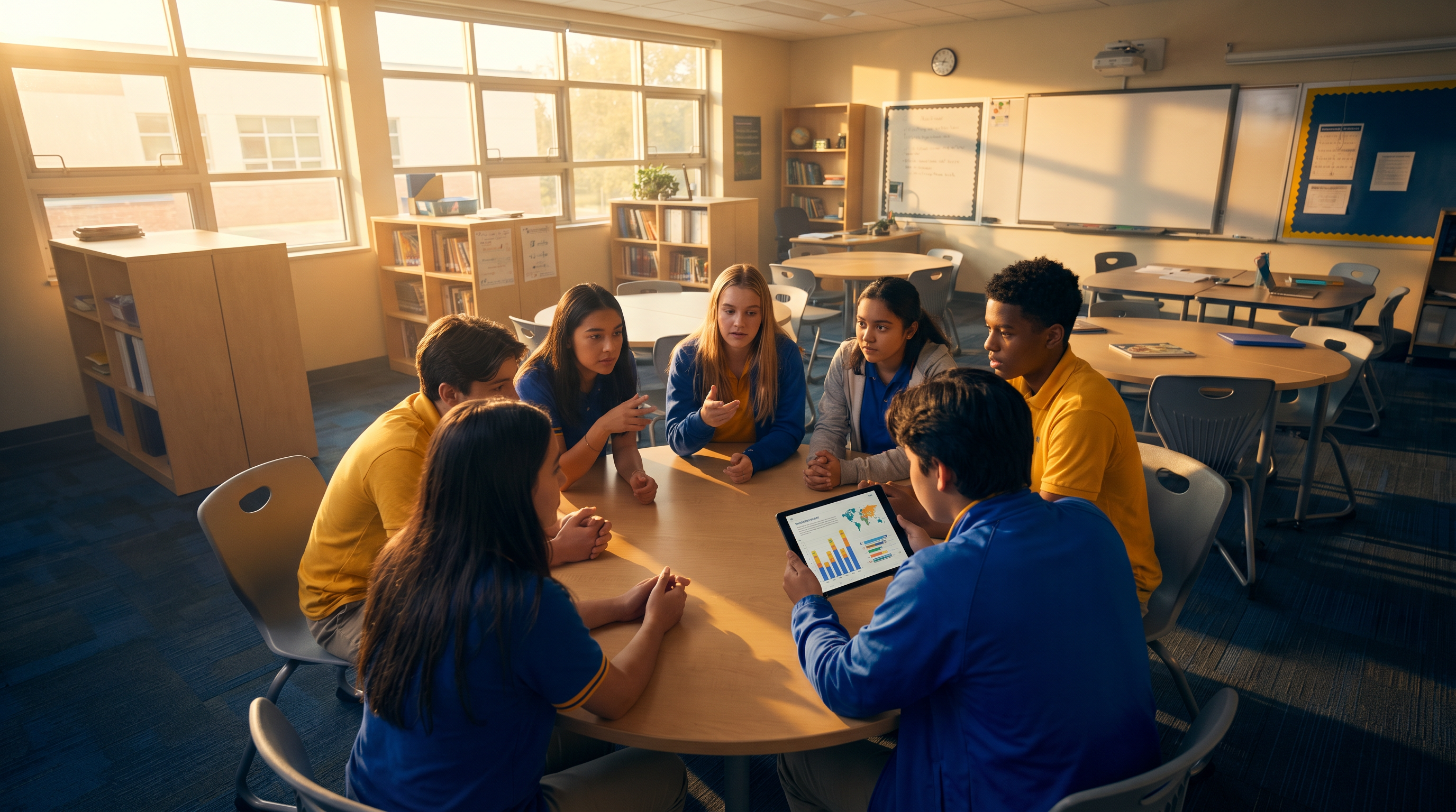 Students in Harkness discussion circle