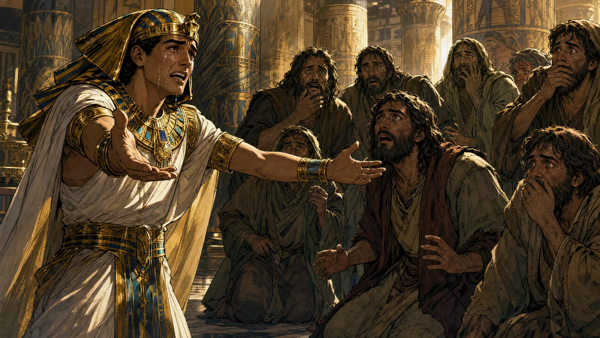 Joseph revealing his identity to his brothers in Egypt